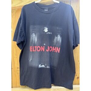 90s Polygram XL Vintage ELTON JOHN‎ "1997" Single Stitch T-Shirt Black USA Rare